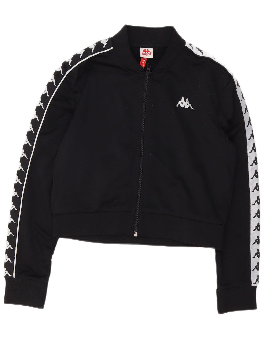 Женский укороченный спортивный костюм с графическим рисунком Kappa UK 14, средний черный полиэстер