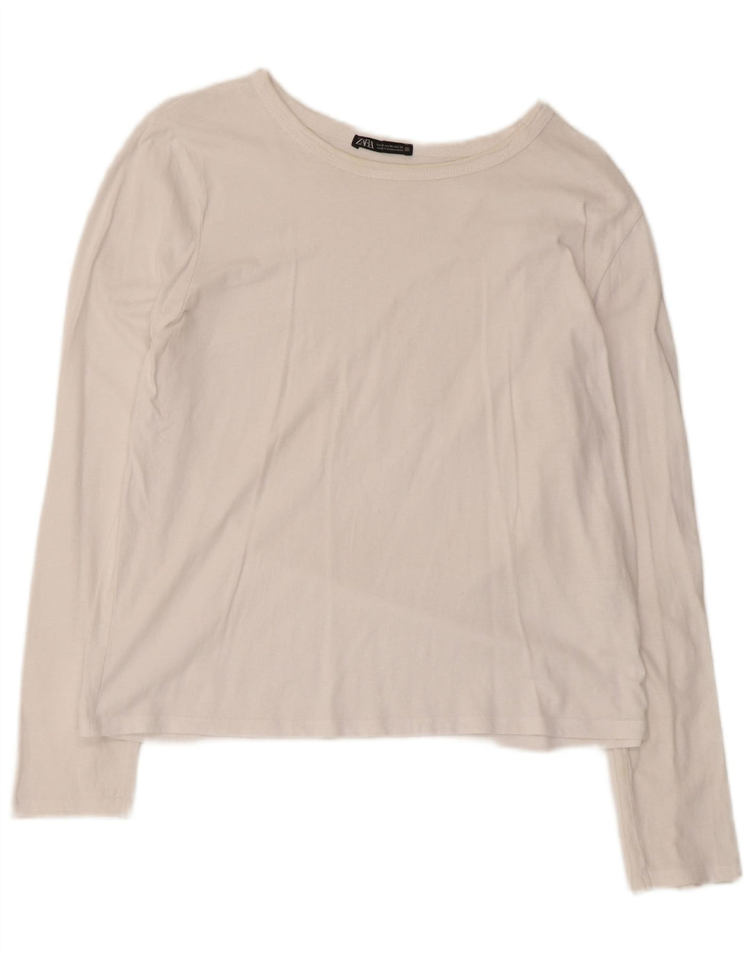 Женский топ Zara с длинным рукавом UK 18 XL, белый хлопок
