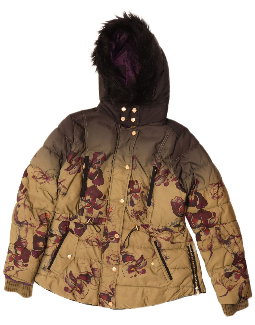Женская утепленная куртка оверсайз с графическим рисунком Desigual EU 46 XL, разноцветная