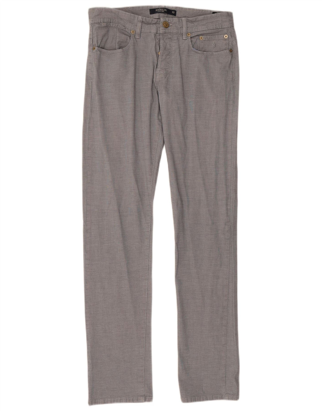 SIVIGLIA Женские прямые повседневные брюки W33 L33 в синюю клетку из хлопка