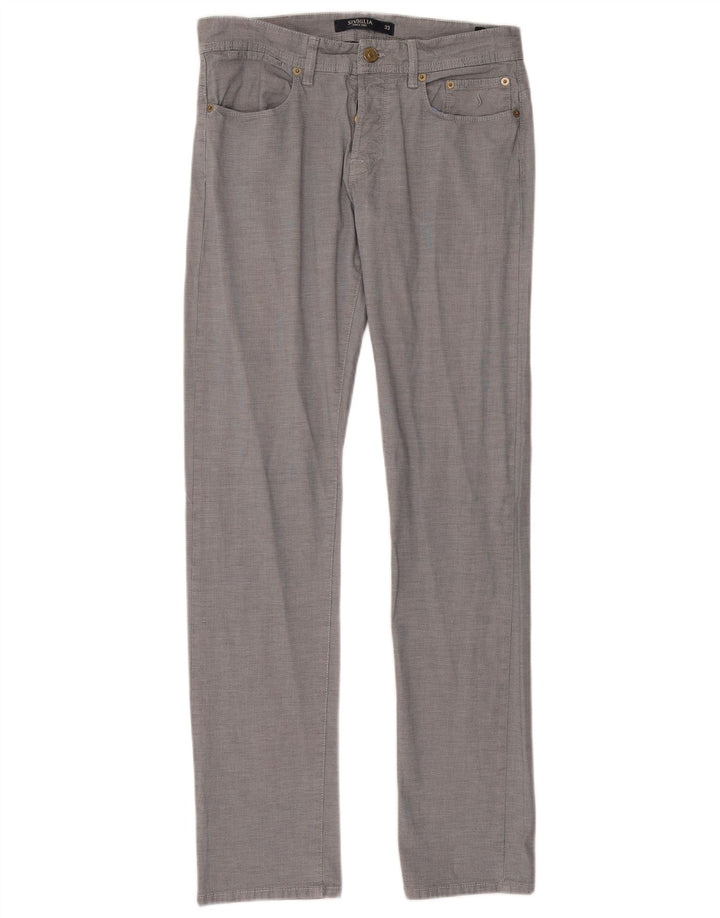 SIVIGLIA Женские прямые повседневные брюки W33 L33 в синюю клетку из хлопка