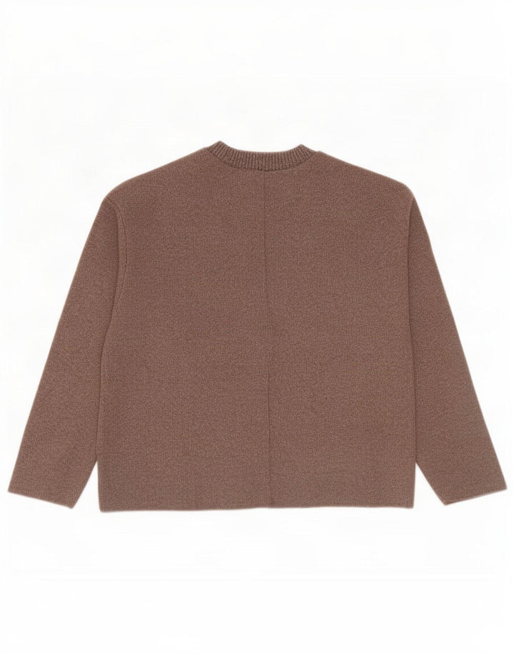 Женская блузка Zara Top UK 14, средний коричневый полиэстер