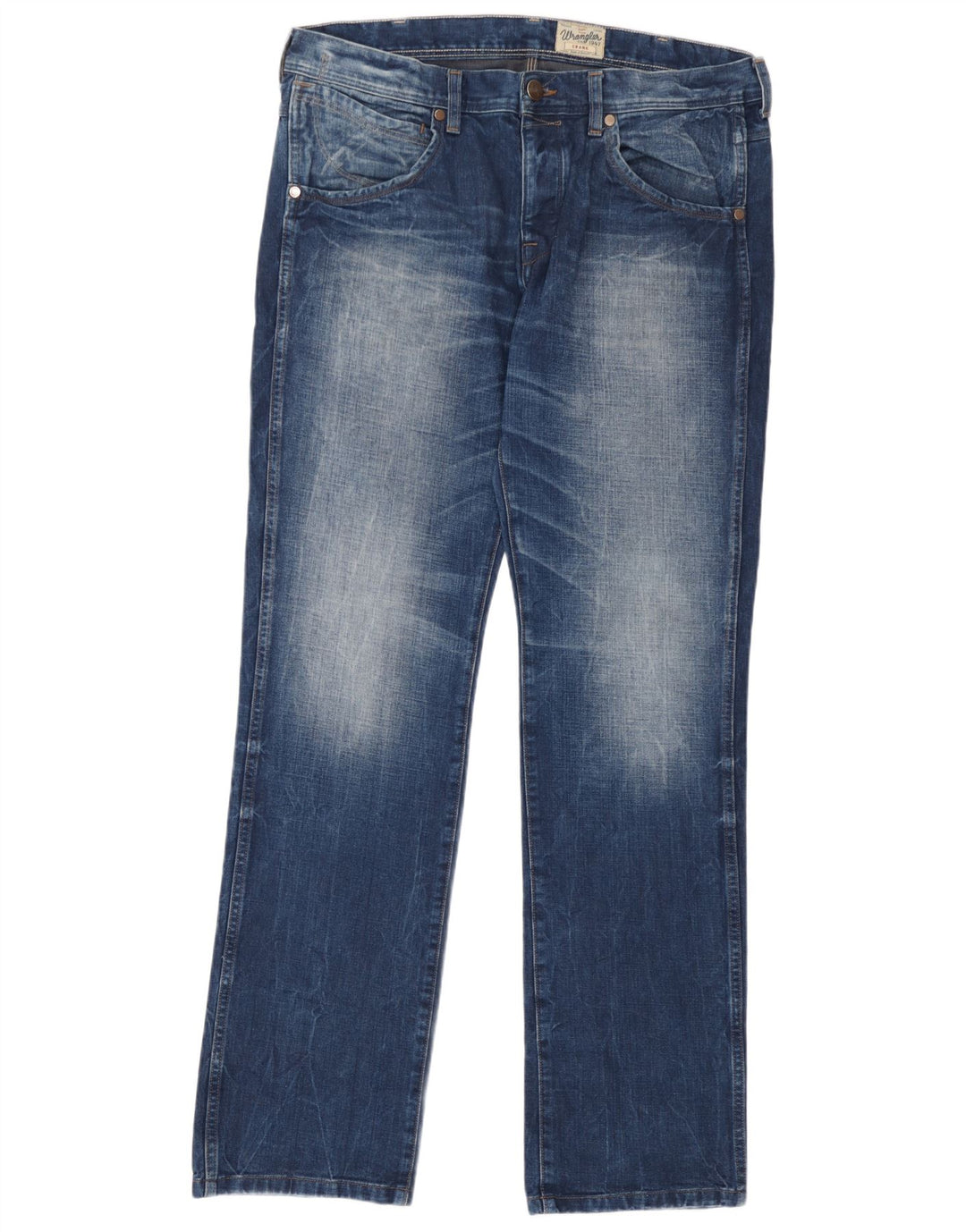 Мужские прямые джинсы Wrangler W36 L34, синий хлопок