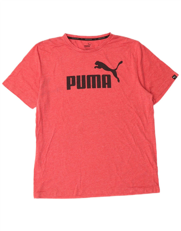 Мужская футболка с рисунком Puma, большая розовая