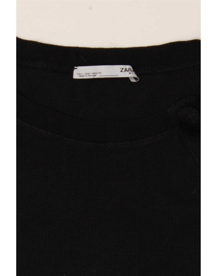 Женская футболка с рисунком Zara Top UK 14, большая черная