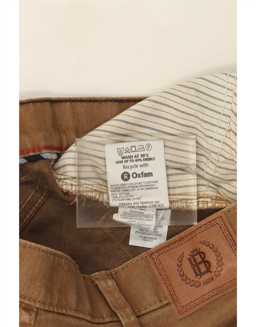 Мужские прямые джинсы Marks & Spencer W38 L33 коричневые, хлопок