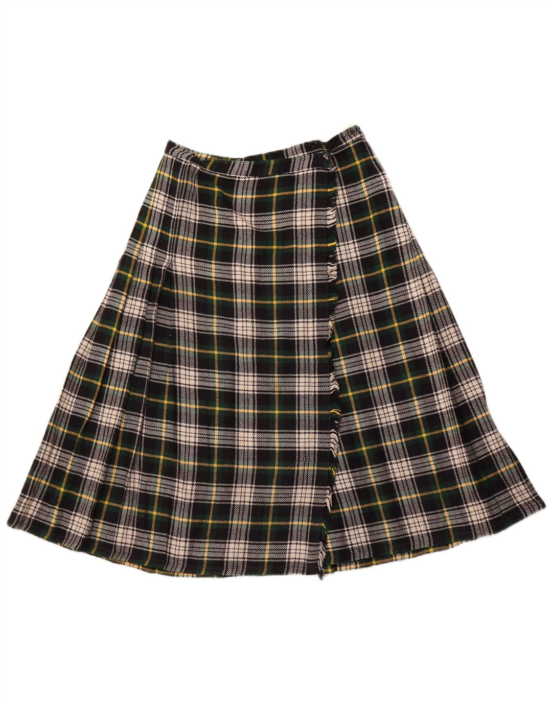VINTAGE Женская юбка с запахом W26, маленькая зеленая клетка
