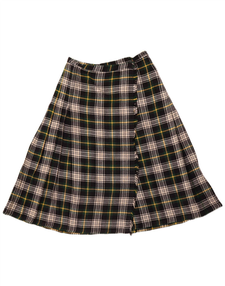 VINTAGE Женская юбка с запахом W26, маленькая зеленая клетка
