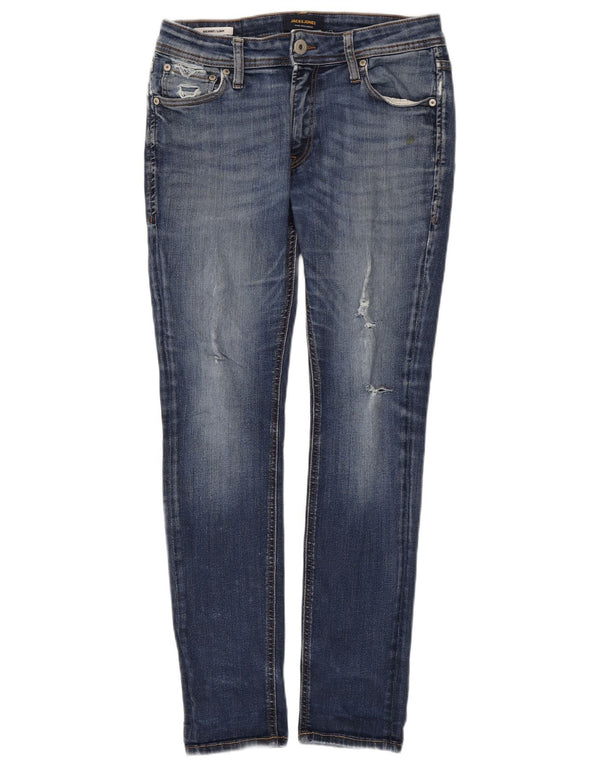 Женские потертые джинсы скинни Jack & Jones Liam W30 L30, синий хлопок