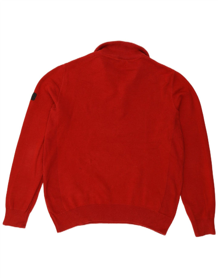 Мужской джемпер с воротником на молнии Barbour, большой бордовый хлопковый свитер