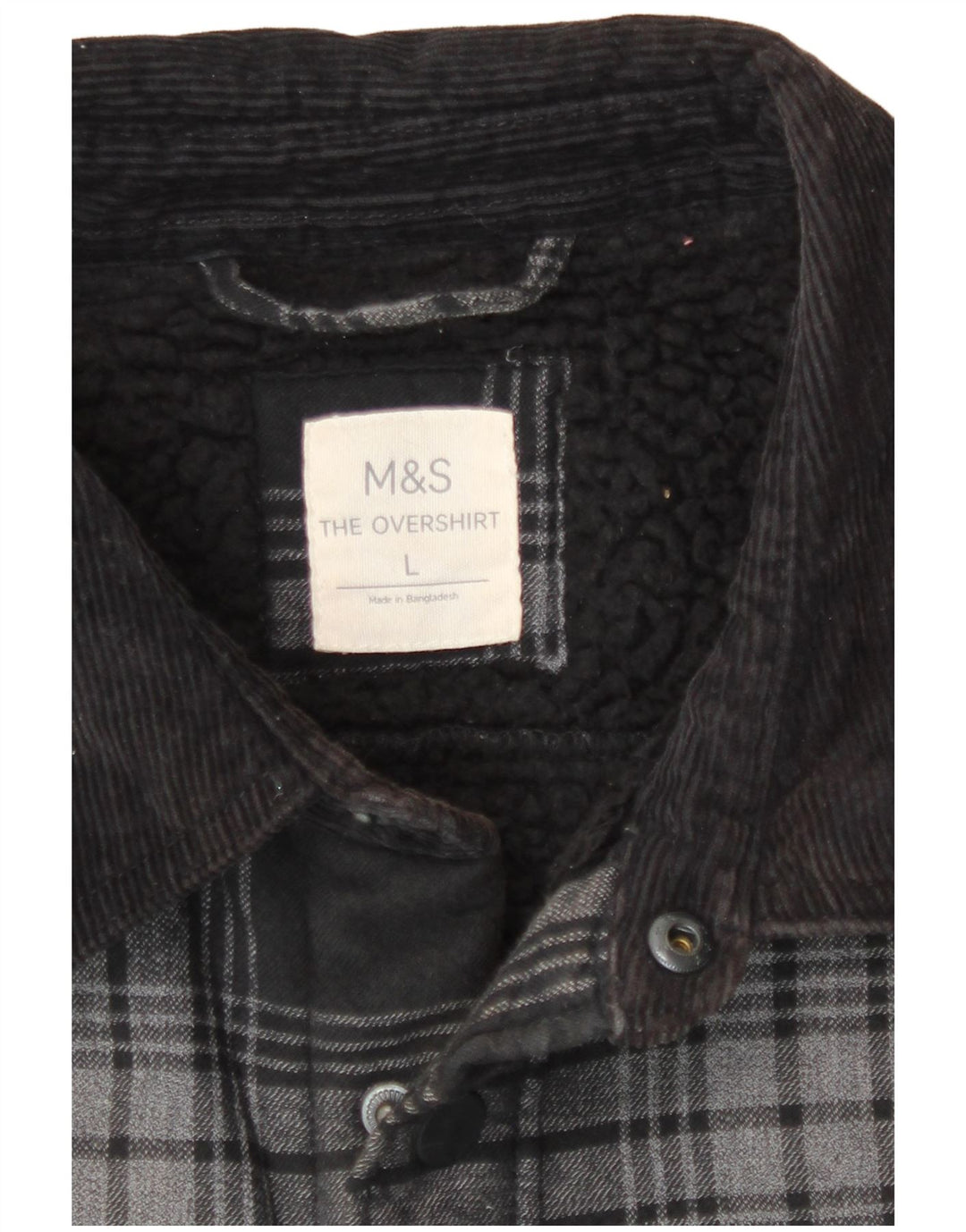 Мужская фланелевая рубашка Marks & Spencer, большая серая клетка, хлопок