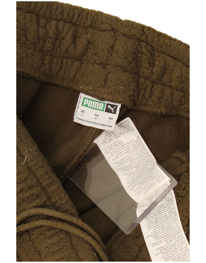 Мужские флисовые спортивные брюки Puma, брюки для бега, большой размер, цвет хаки, полиэстер