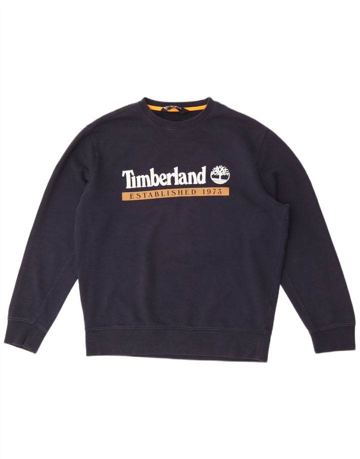 Мужской свитшот Timberland стандартного кроя с графикой, большой темно-синий