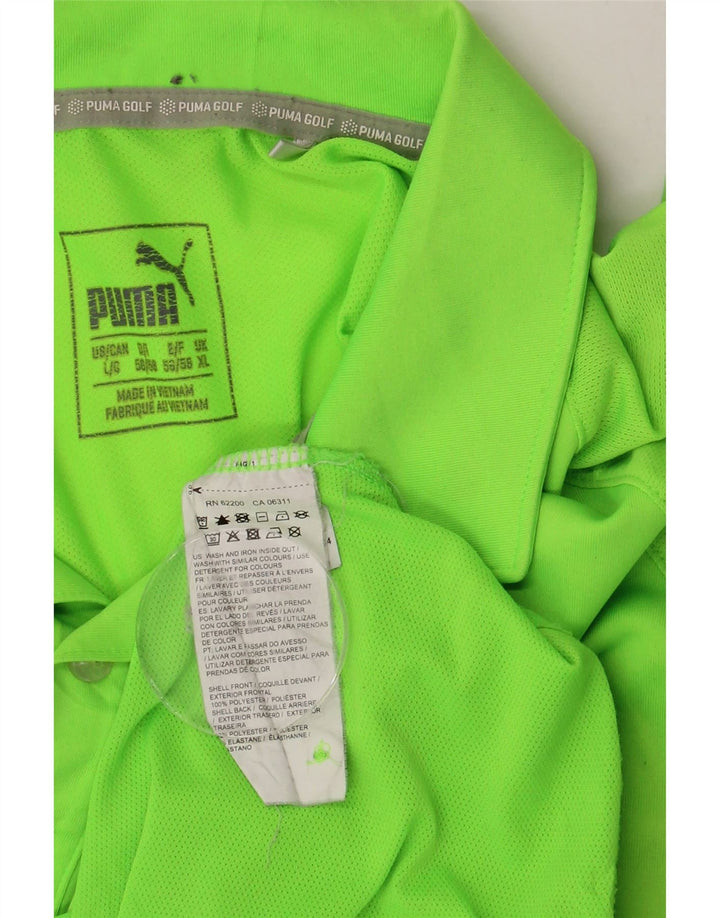 Мужская рубашка-поло PUMA XL, зеленый полиэстер