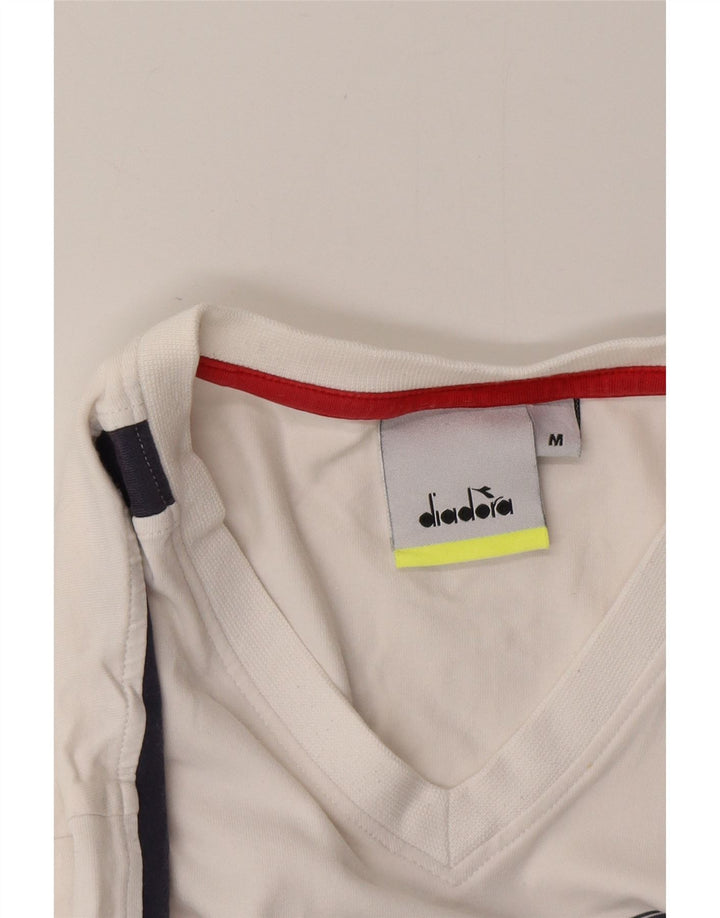 Мужская футболка с рисунком DIADORA, средний белый цвет, цветной блок