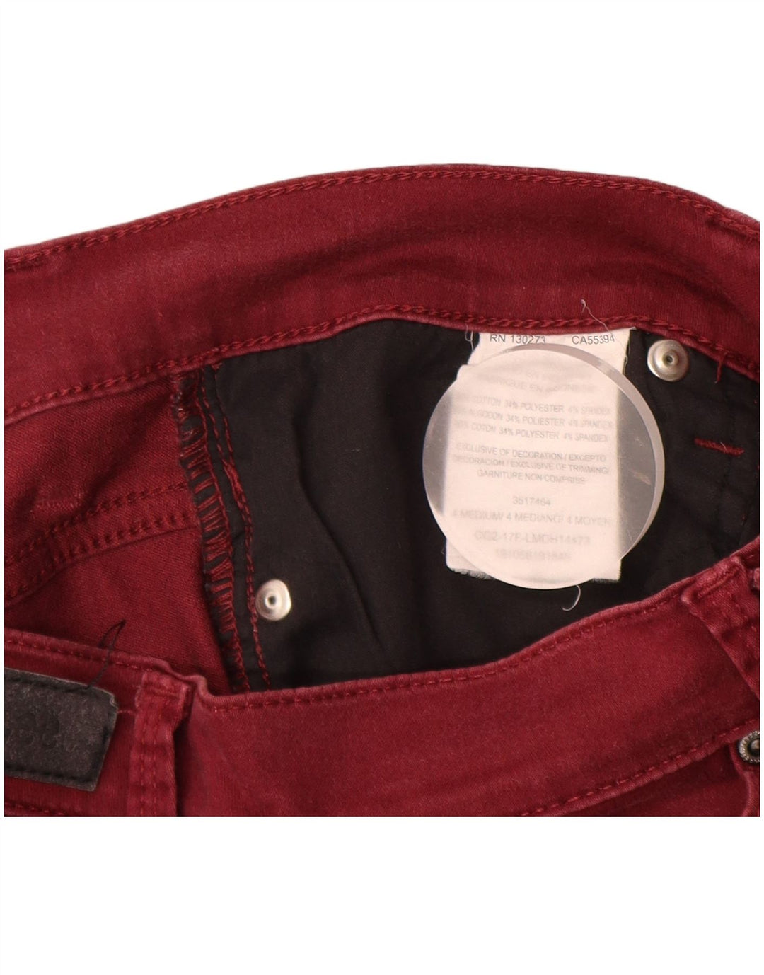 Женские повседневные узкие брюки LEE США 4, маленькие W26 L29, бордовый хлопок