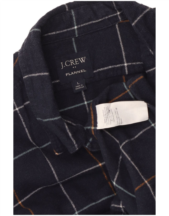 Мужская фланелевая рубашка J. Crew, большой размер, темно-синяя клетка, хлопок