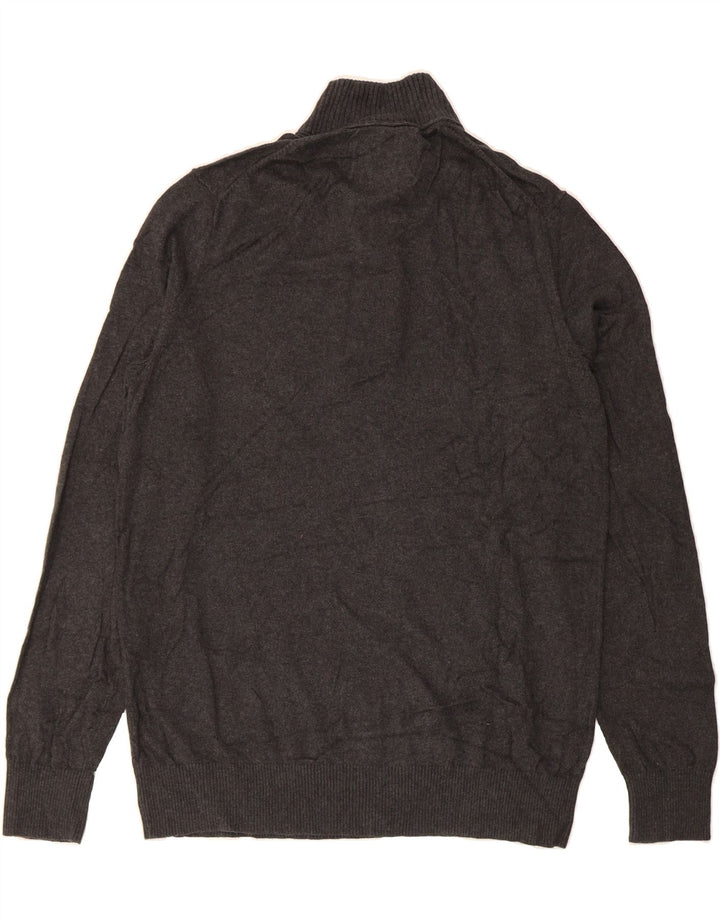 EDDIE BAUER Mens Button Neck Jumper Sweater XL Grey Cotton Vintage Eddie Bauer and Second-Hand Eddie Bauer from Messina Hembry 