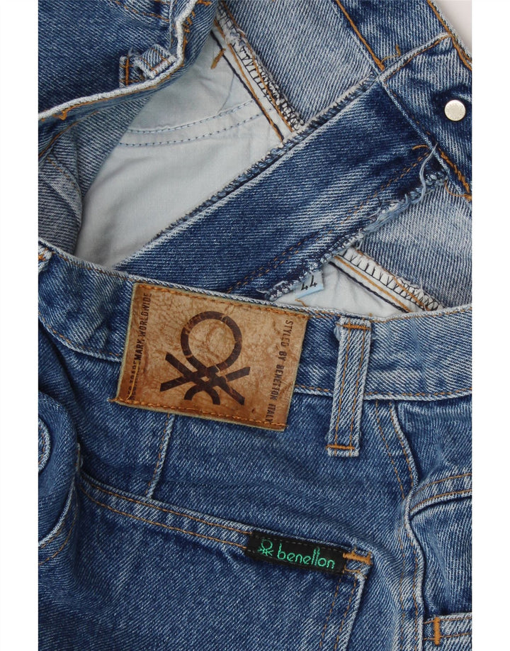 BENETTON Womens High Rise Loose Jeans IT 44 Medium W28 L28 Blue