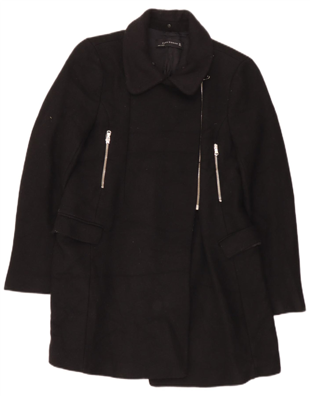 Женское пальто Zara UK 14, большое черное
