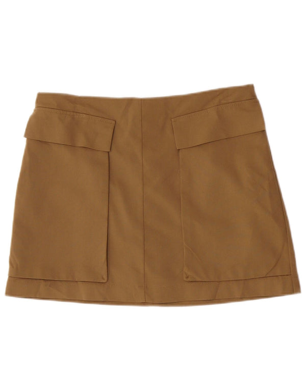 Женская мини-юбка Topshop UK 14, большая W32, полиэстер цвета хаки