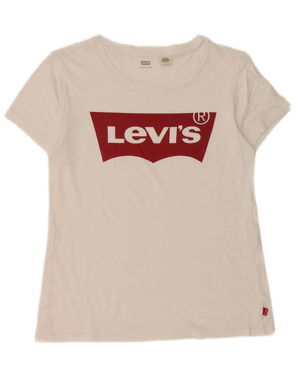 Женская футболка с рисунком LEVI'S Top UK 10, маленькая, белая