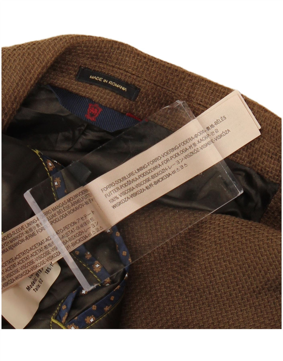 MASSIMO DUTTI Мужской пиджак на 2 пуговицах UK 38 Средний Коричневый Вискоза