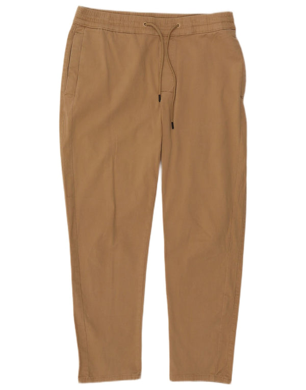 Мужские прямые укороченные брюки ZARA среднего размера W31 L26, бежевый хлопок