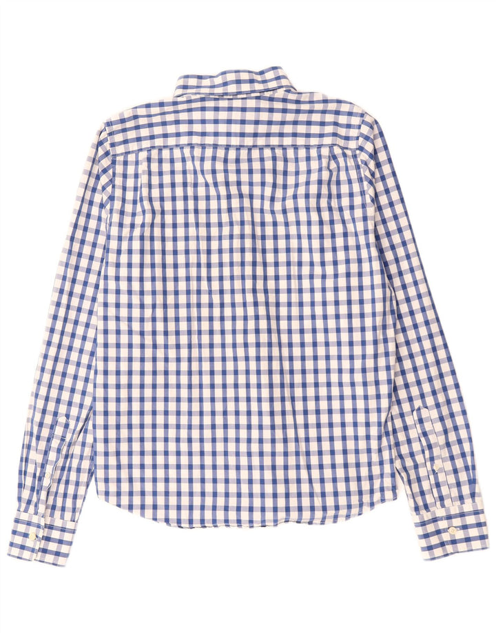 Мужская рубашка ABERCROMBIE & FITCH Muscle 2XL, синяя, хлопок в мелкую клетку