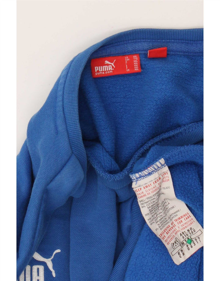 Мужской свитшот Puma 2XL, синий, хлопок с цветными блоками