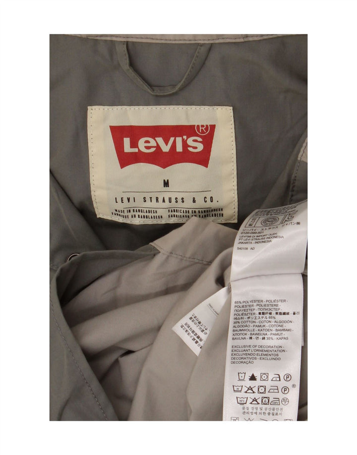 Мужская дождевик с капюшоном Levi's UK 38, средний зеленый полиэстер с цветными блоками