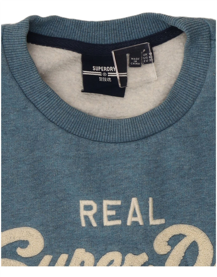 Женский свитер с рисунком Superdry UK 10, маленький синий в крапинку