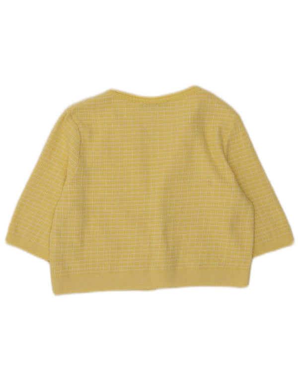 Женское укороченное болеро с открытым рукавом 1/2 Zara UK 10, маленькая желтая клетка