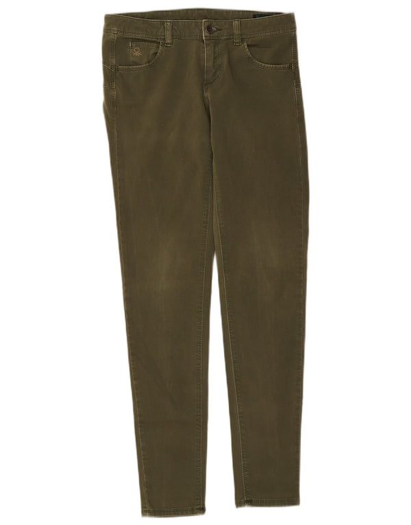 Женские джинсы суперскинни Benetton W28 L29, зеленые