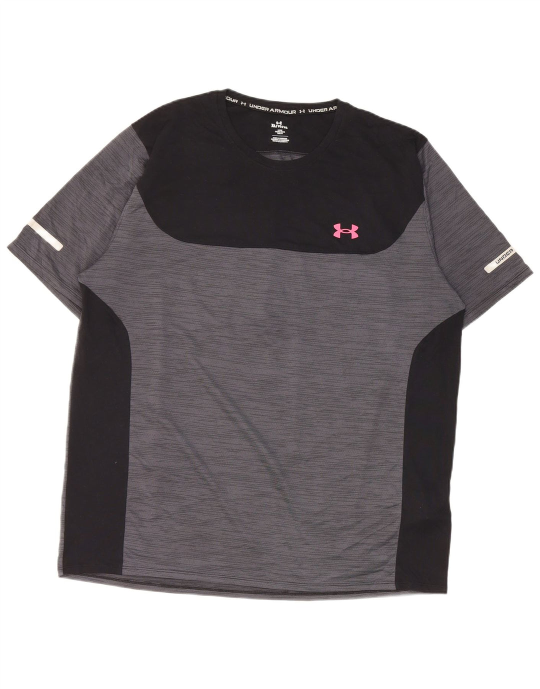 Мужская футболка Under Armour Top XL серого цвета с цветными блоками из полиэстера