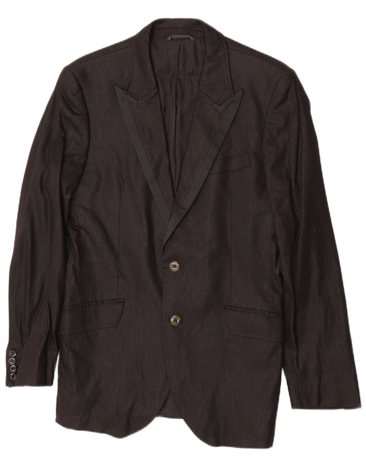 Versace Мужской пиджак на 2 пуговицах IT 48 Medium Black Linen Classic