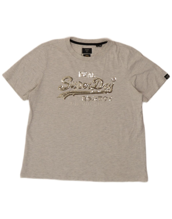 Женская футболка с рисунком Superdry Top UK 14, большая серая