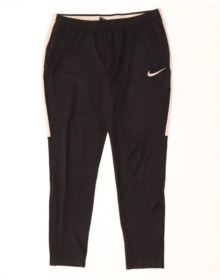 Мужские спортивные брюки Nike Dri Fit среднего размера, полиэстер с цветными блоками, средний черный