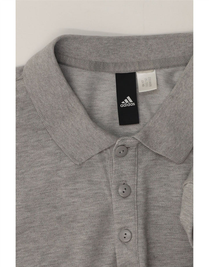 Мужская рубашка поло Adidas среднего серого цвета в крапинку