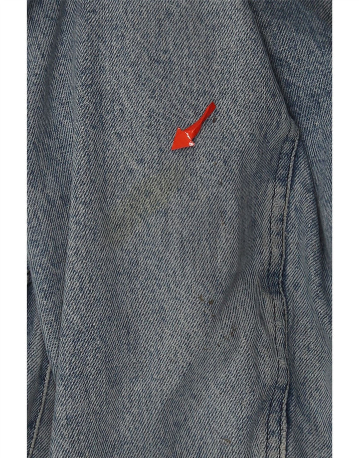 Мужская джинсовая куртка-шерпа Sisley UK 40, большая синяя хлопковая ткань