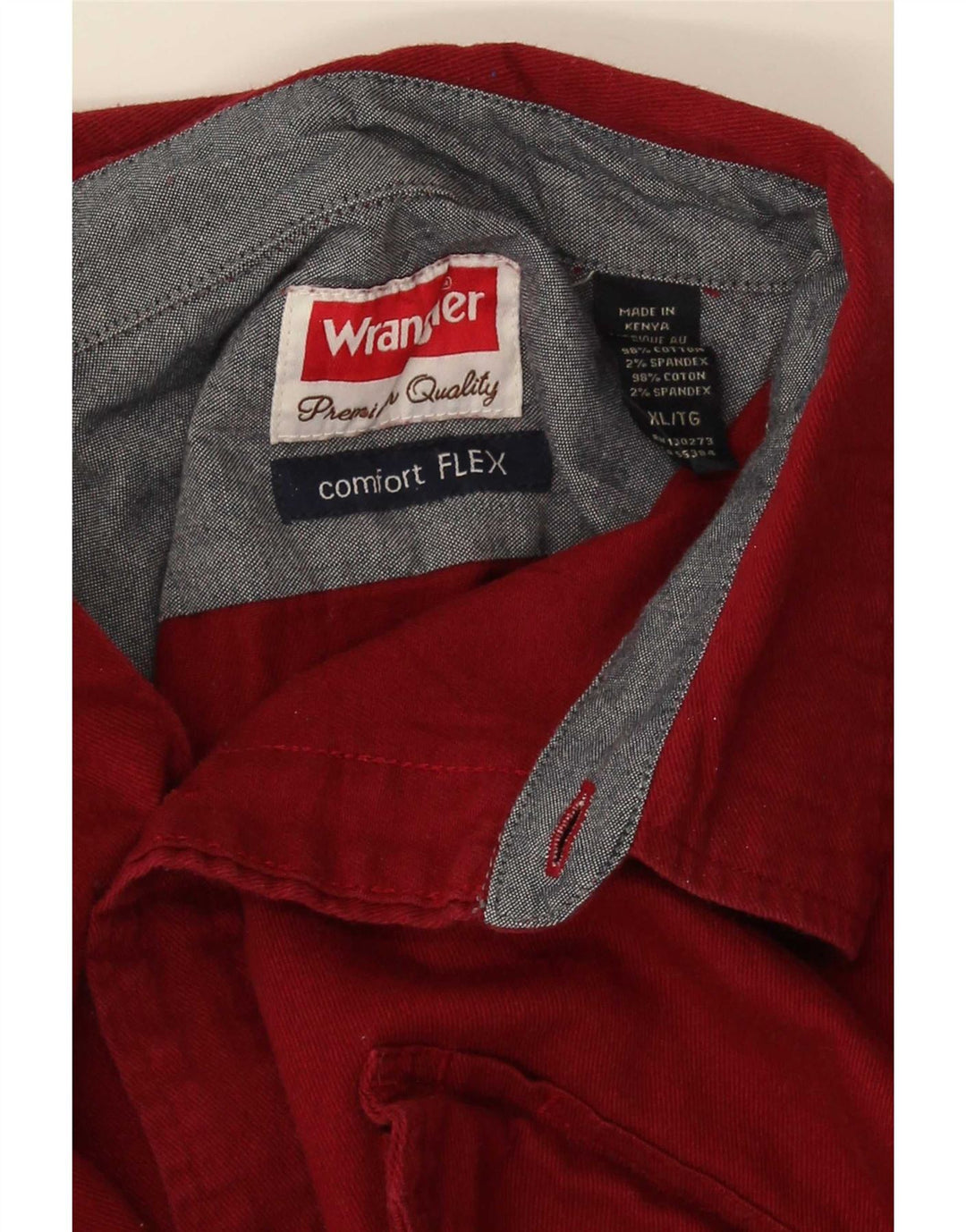 Мужская рубашка стандартного кроя Wrangler XL, красный хлопок