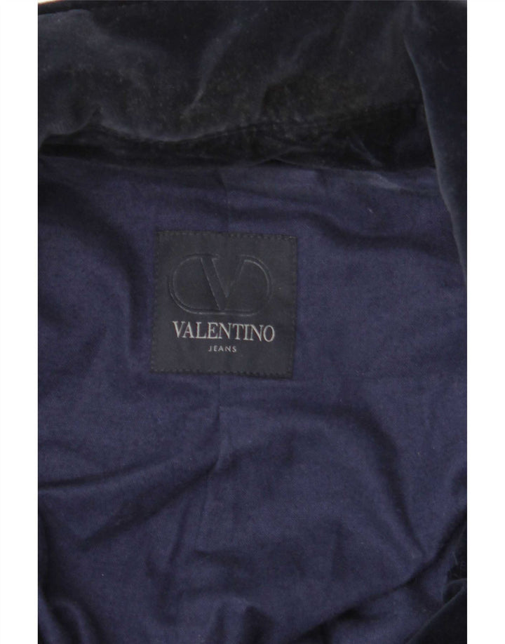 Женское двубортное пальто Valentino, размер 42, маленькое, темно-синее
