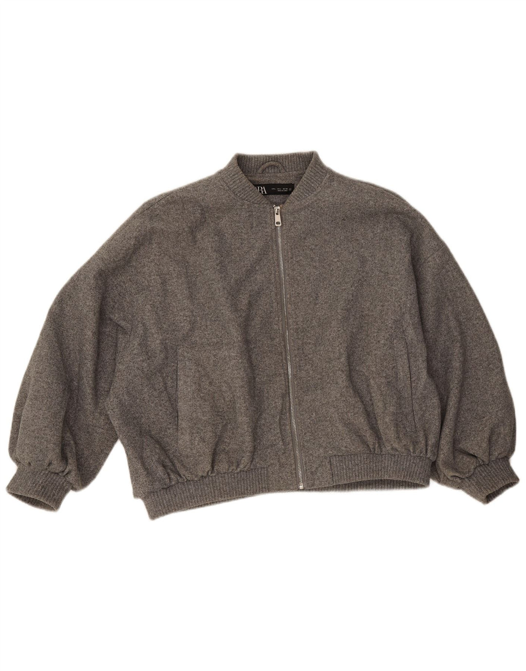 Мужская куртка-бомбер Zara UK 40, большая серая крапинка из полиэстера
