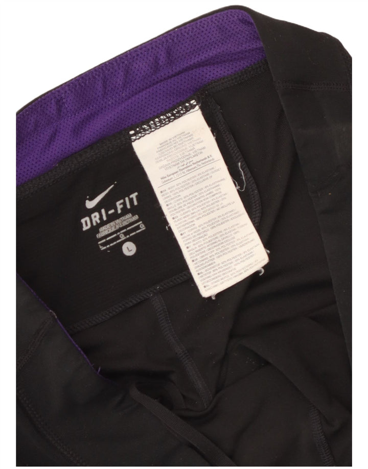 Женские спортивные шорты-бермуды Nike Dri Fit UK 14, большие черные, полиэстер