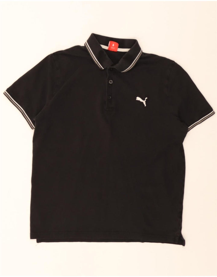 PUMA Mens Polo Shirt Medium Black Cotton Vintage Puma and Second-Hand Puma from Messina Hembry 