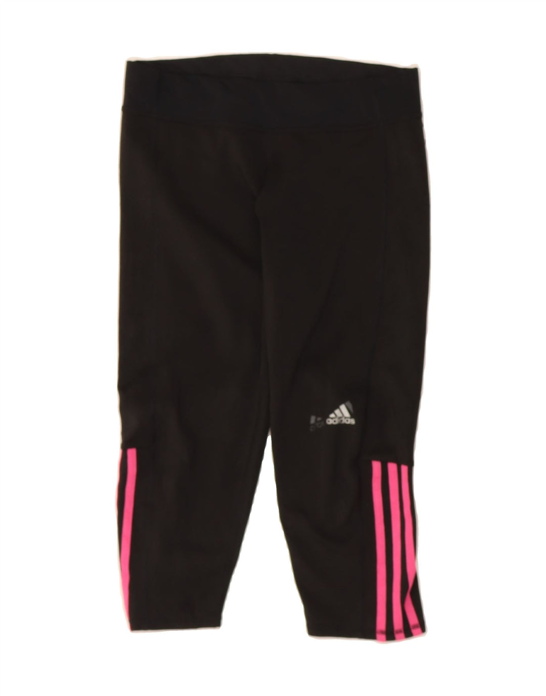 ADIDAS Womens Capri Leggings UK 12/14 Medium  Black Polyester Vintage Adidas and Second-Hand Adidas from Messina Hembry 