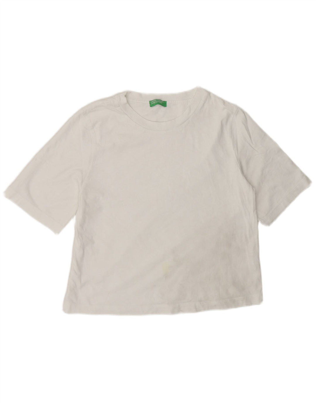 Женская футболка Benetton Top UK 14, средний белый хлопок, белый цвет