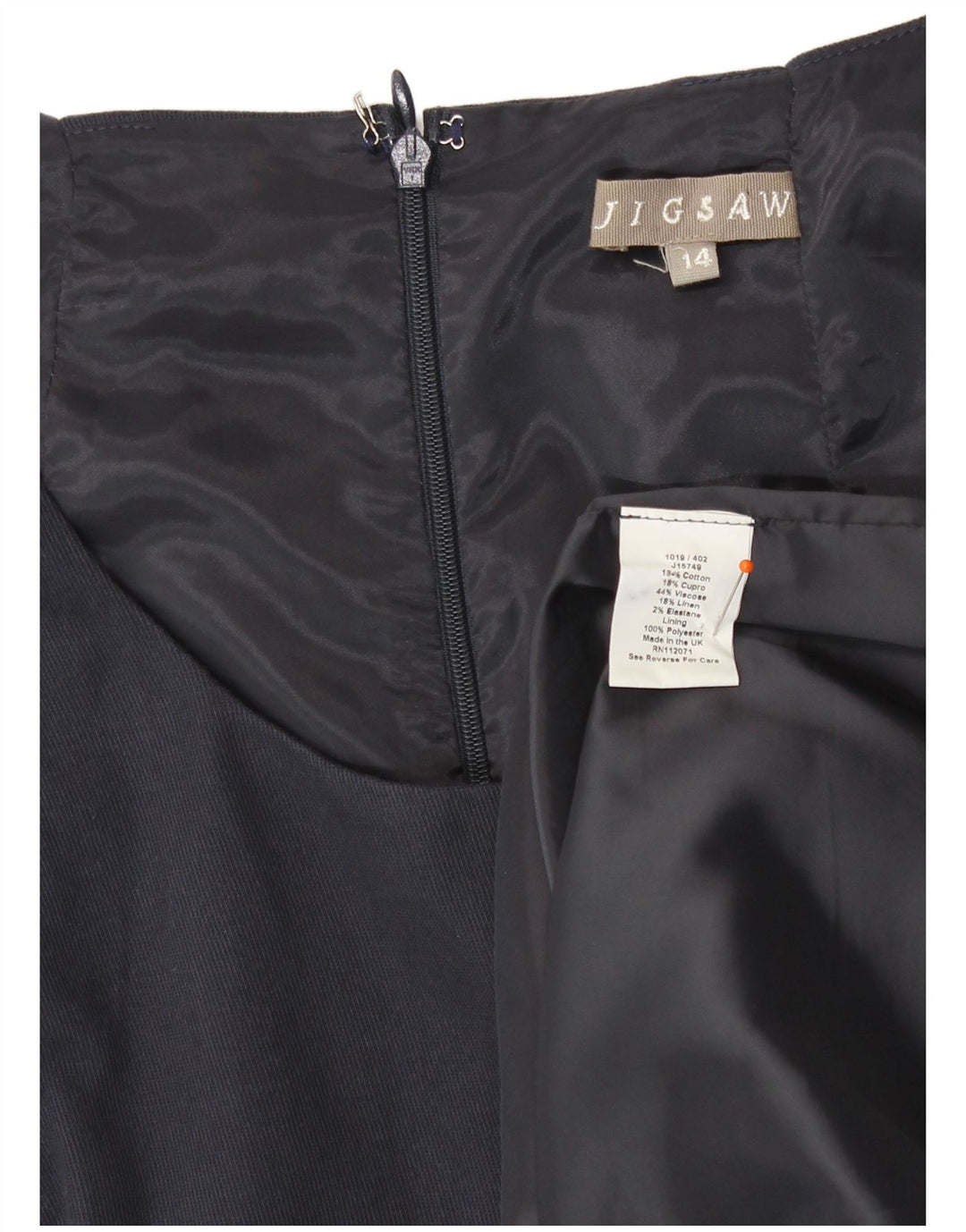 Женское платье-футляр без рукавов Jigsaw UK 14, средний темно-синий, вискоза