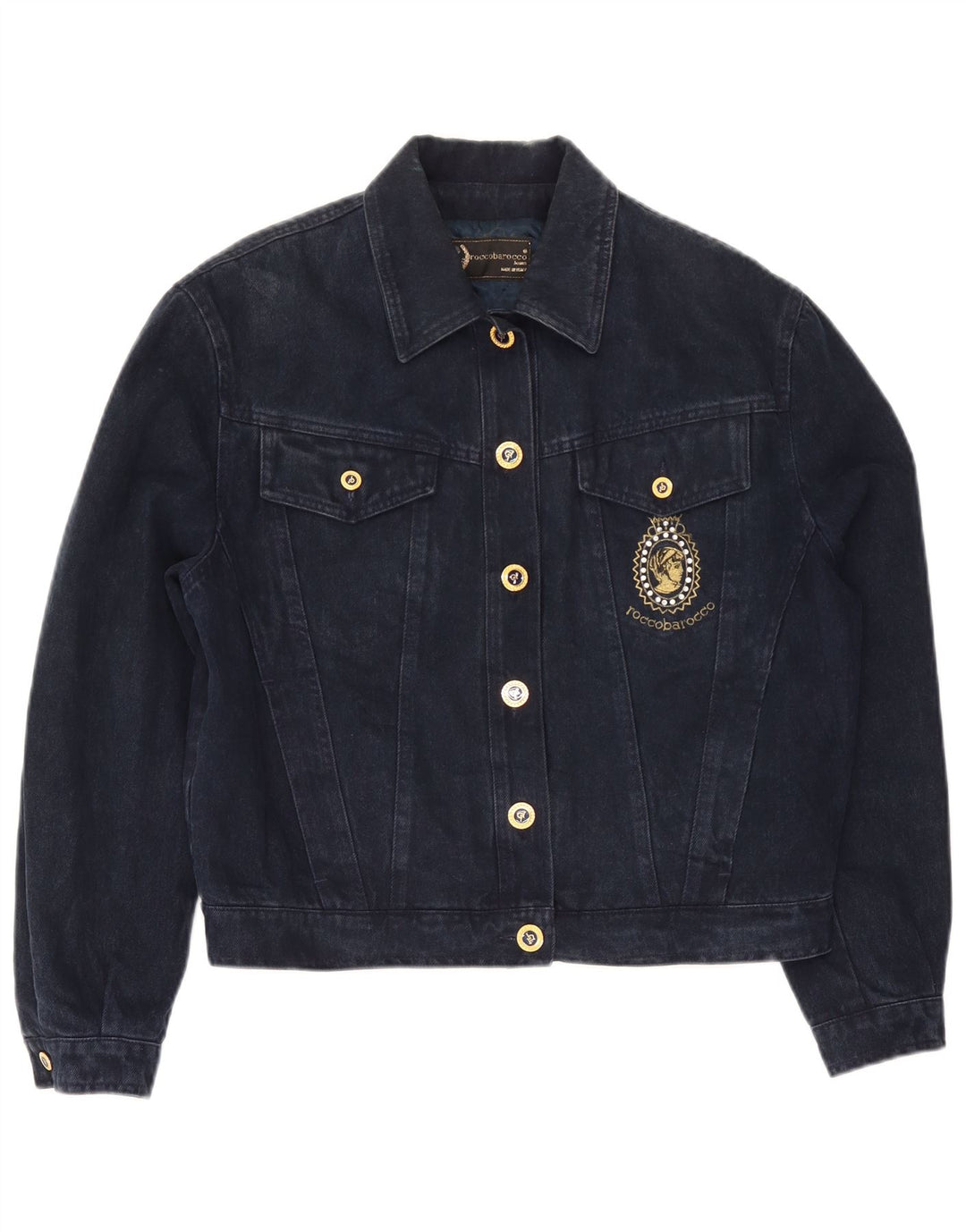 Женская джинсовая куртка Roccobarocco IT 42 Medium Navy Blue Cotton