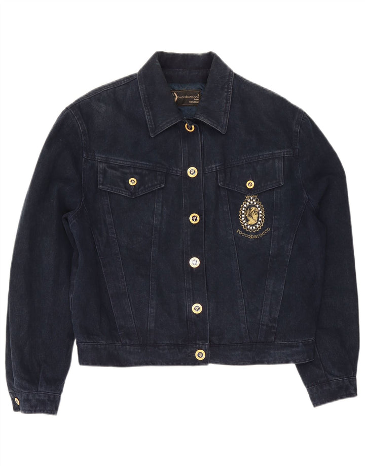 Женская джинсовая куртка Roccobarocco IT 42 Medium Navy Blue Cotton